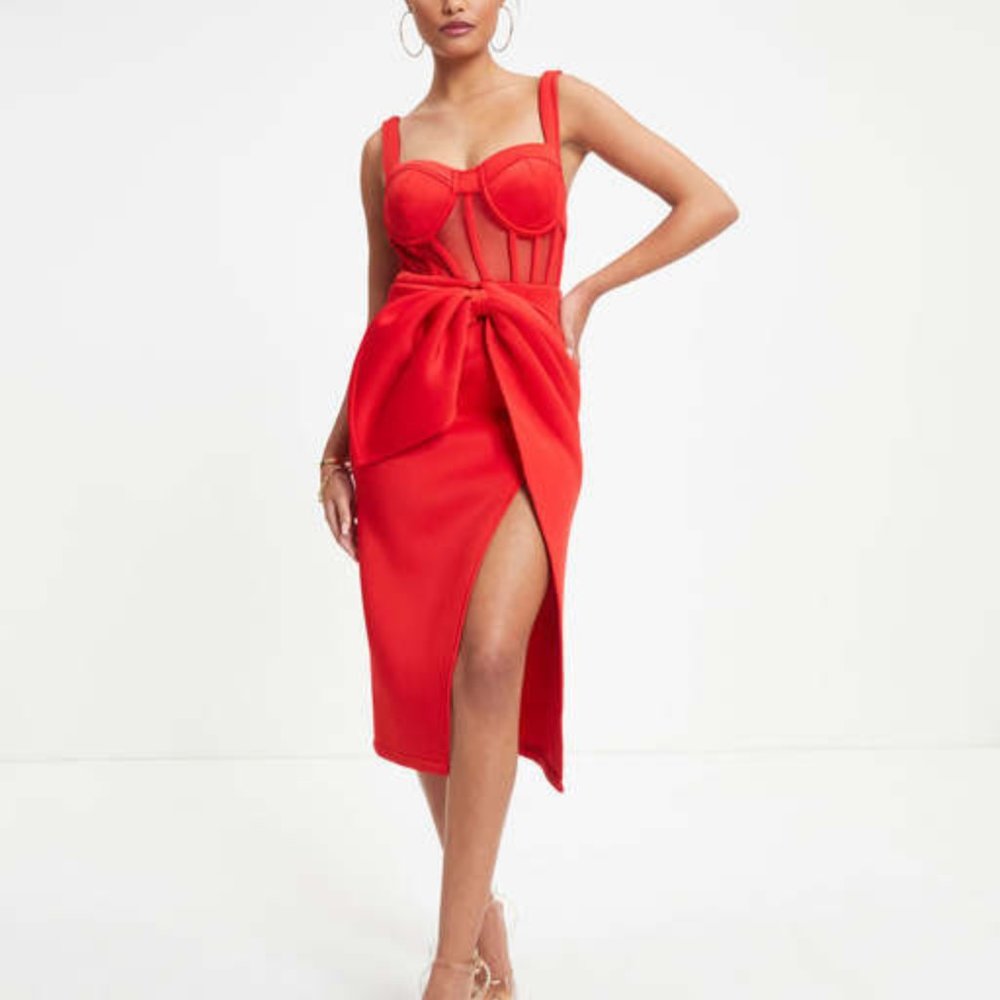 Celestia Sheer Corset Midi Dress